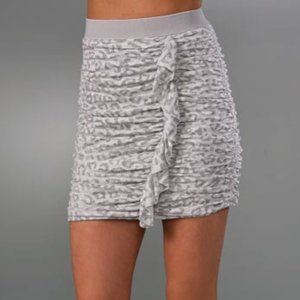 NWT Rebecca Taylor Ruched Leopard Print Mini Skirt XS